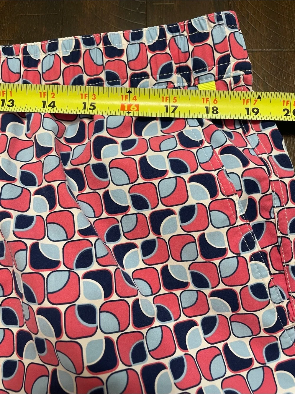 Psycho Bunny Pink Navy Geometric Swim Trunks size XL